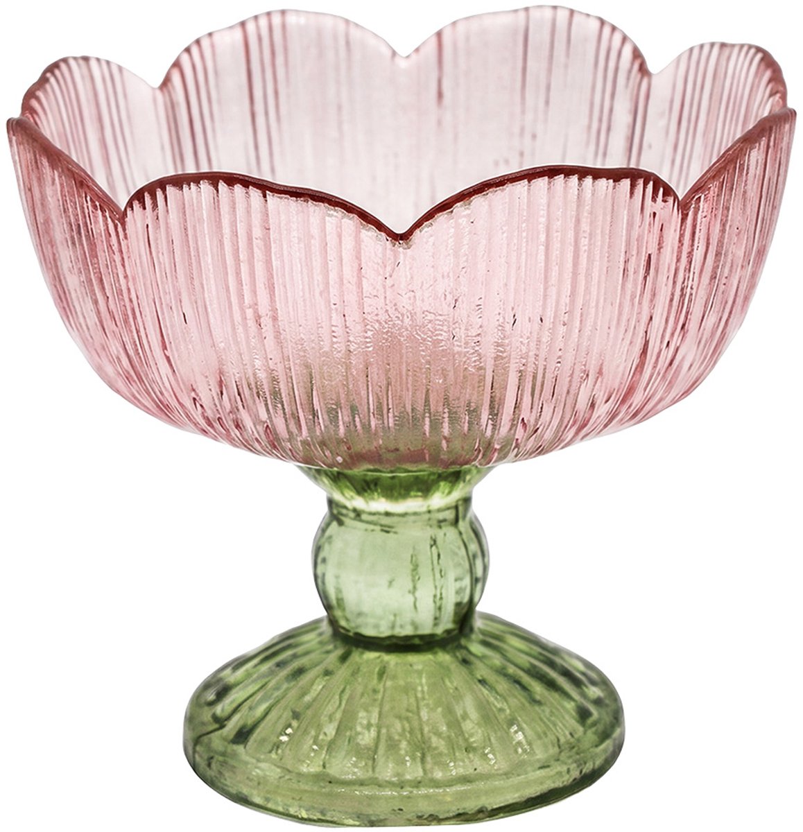 Clayre & Eef Waxinelichthouder Roze Glas