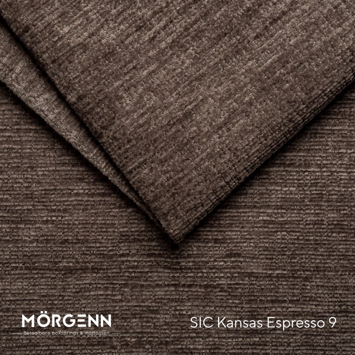 Mörgenn SIC Kansas Stofstaal - Chenille Stof voor Boxspring en Bed - Espresso 9