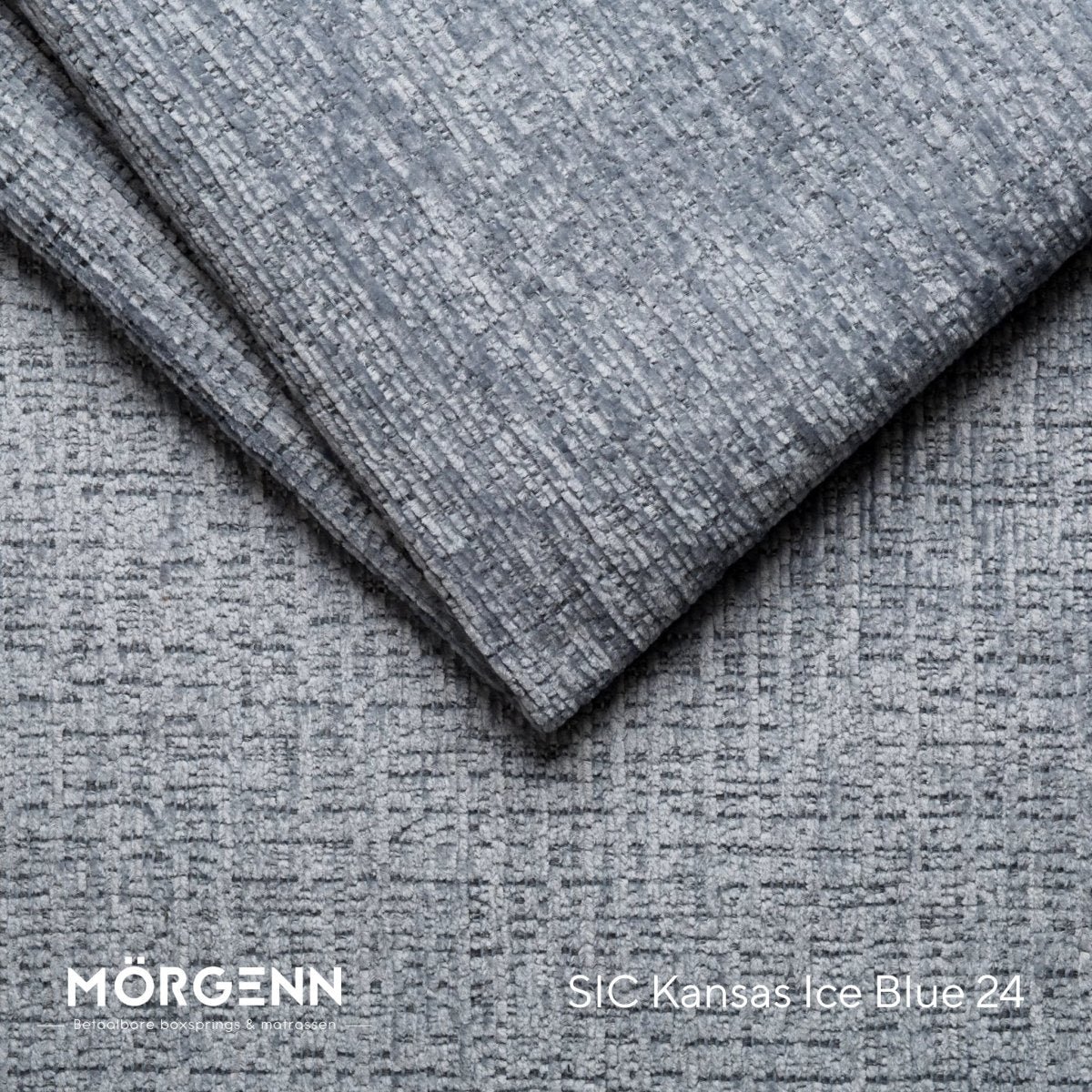 Mörgenn SIC Kansas Stofstaal - Chenille Stof voor Boxspring en Bed - Ice Blue 24