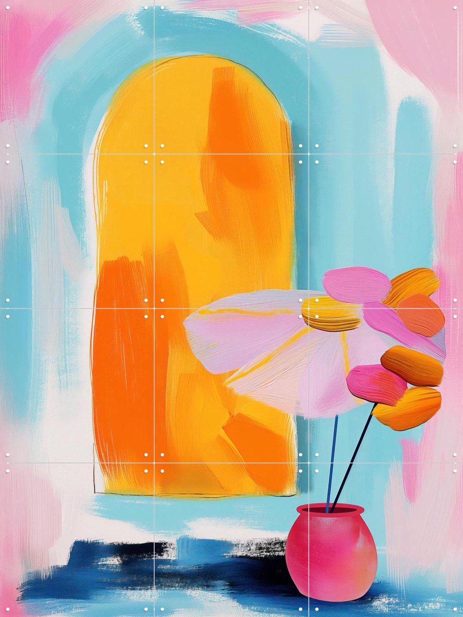 IXXI Summer Holiday, OTTI - 60 x 80 cm - Gratis ophangtool - Grote wanddecoratie en posters - Kwaststreken, Gang, Slaapkamer