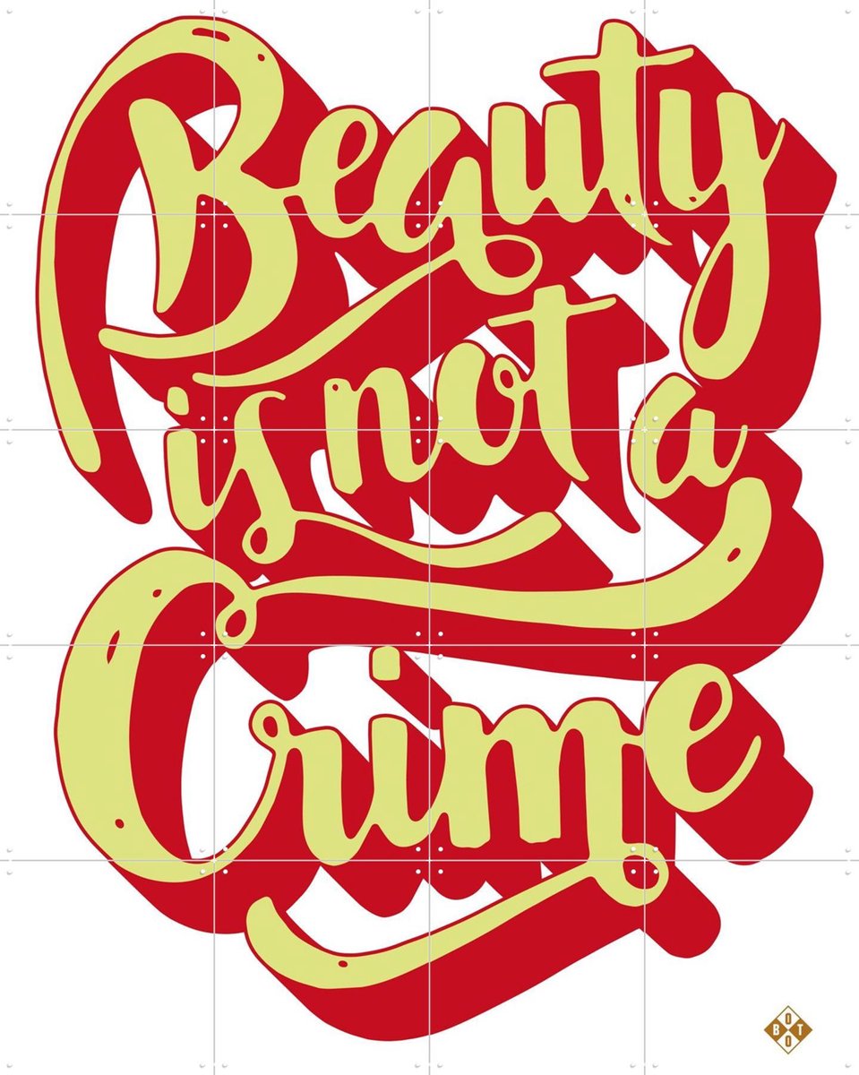 IXXI Beauty Is Not A Crime, Studio Boot - 80 x 100 cm - Gratis ophangtool - Grote wanddecoratie en posters - Speels, Digitale Kunst, Typografie, Gang