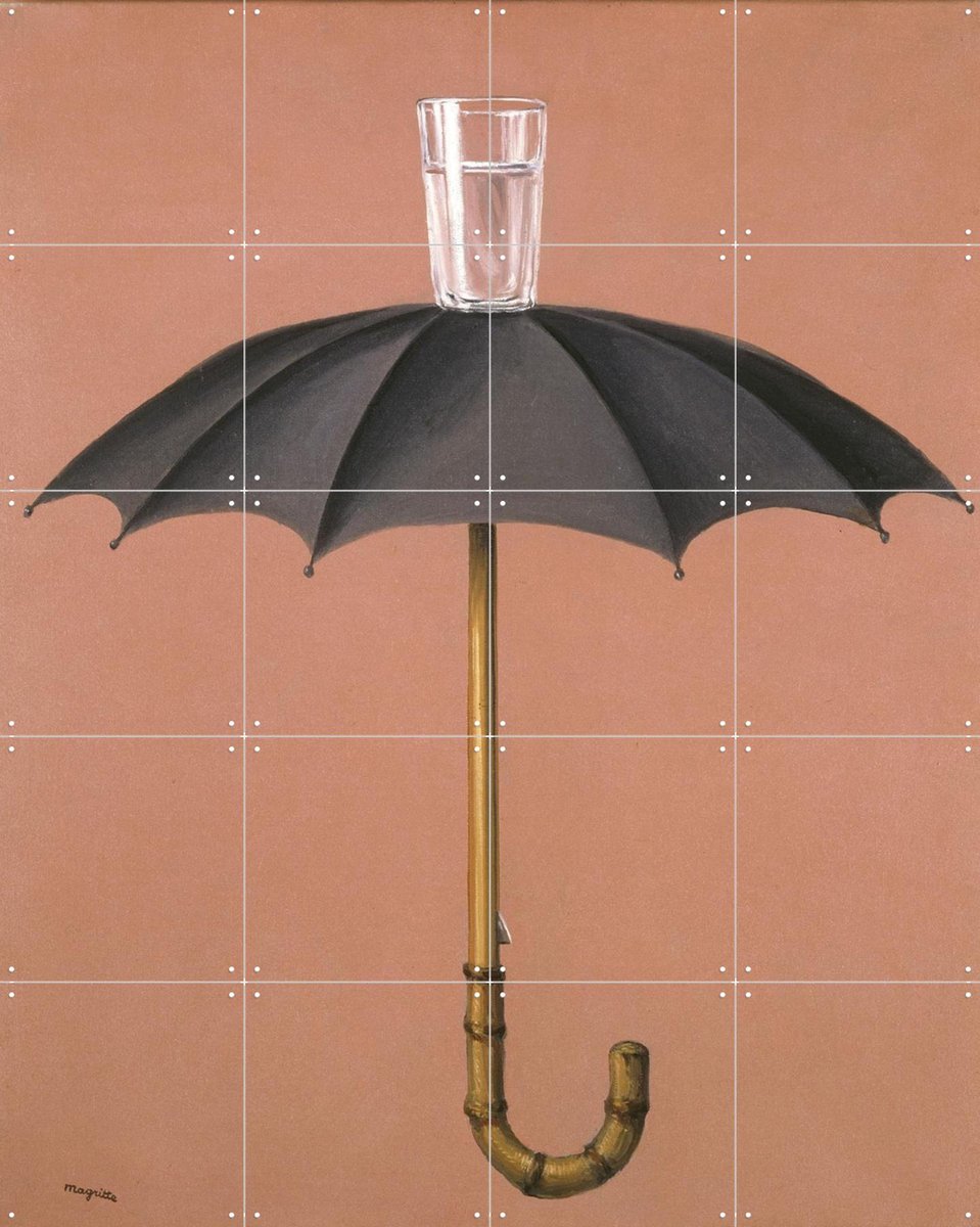 IXXI Les Vacances de Hegel (1958), Magritte & Standaard Uitgeverij - 80 x 100 cm - Gratis ophangtool - Grote wanddecoratie en posters - Geometrische