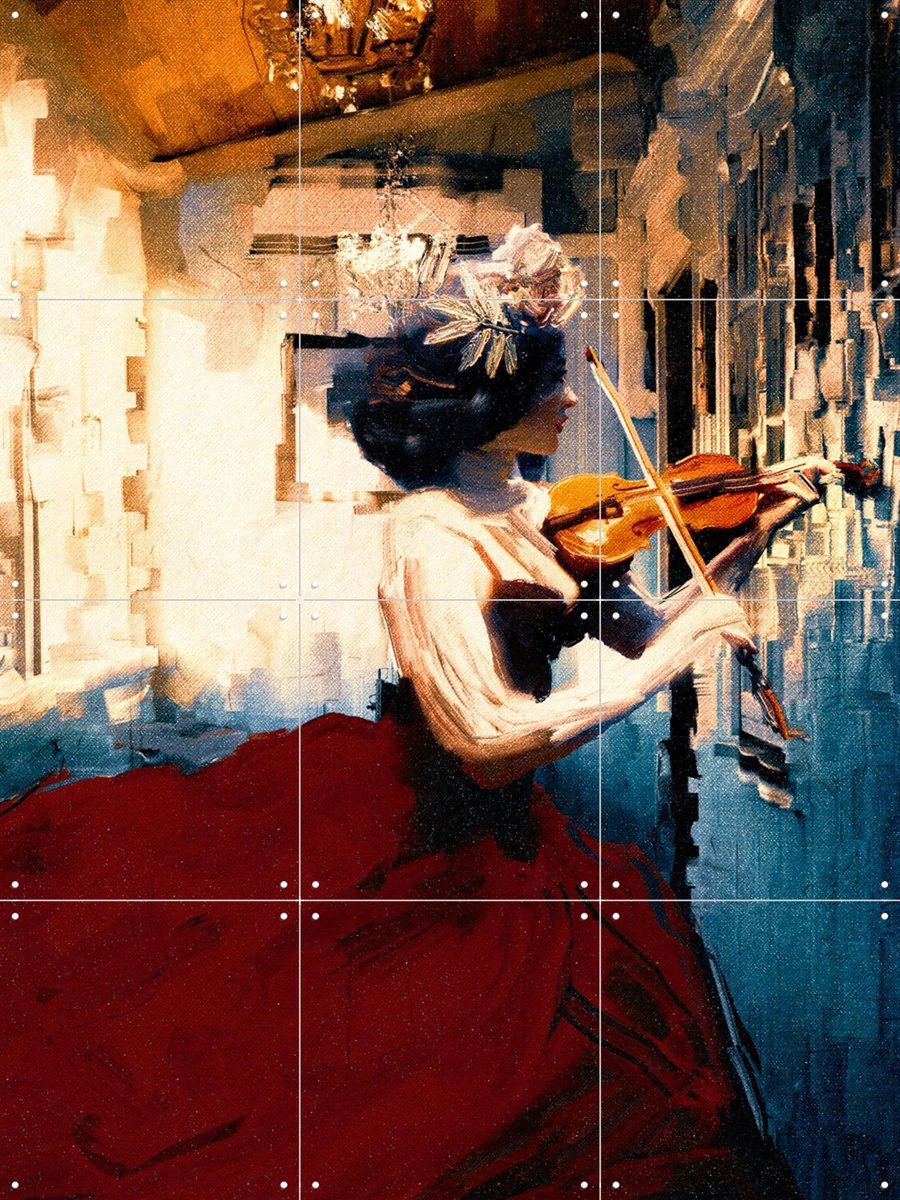 IXXI Violin Girl, Vineet Suresh - 60 x 80 cm - Gratis ophangtool - Grote wanddecoratie en posters - Olieverf, Decoratieve kunsten, Realisme