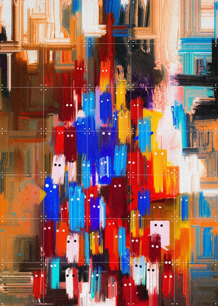 IXXI Abstract Spooky, Vineet Suresh - 100 x 140 cm - Gratis ophangtool - Grote wanddecoratie en posters - Abstract, Kwaststreken, Modern, Gemengde