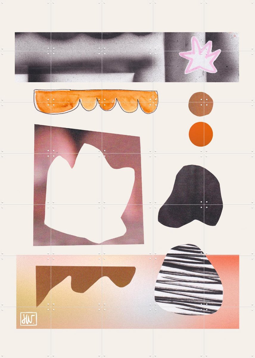 IXXI Rewritten Pieces, Henriette Visscher - 100 x 140 cm - Gratis ophangtool - Grote wanddecoratie en posters - Gemengde Technieken, Art Deco