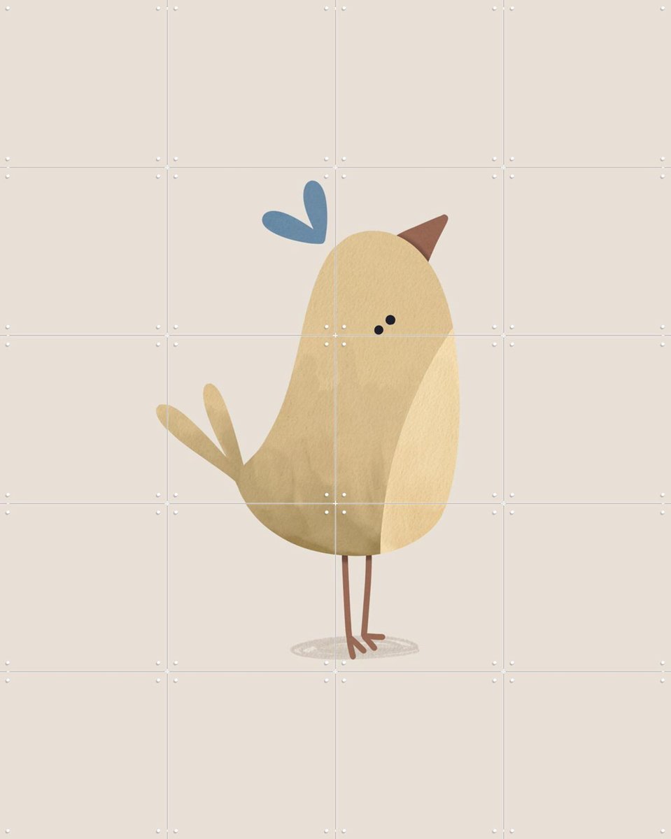 IXXI Vogel, Alijt - 80 x 100 cm - Gratis ophangtool - Grote wanddecoratie en posters - Kleurrijk, Speels, Cartoonesk, Fantasierijk, Illustraties