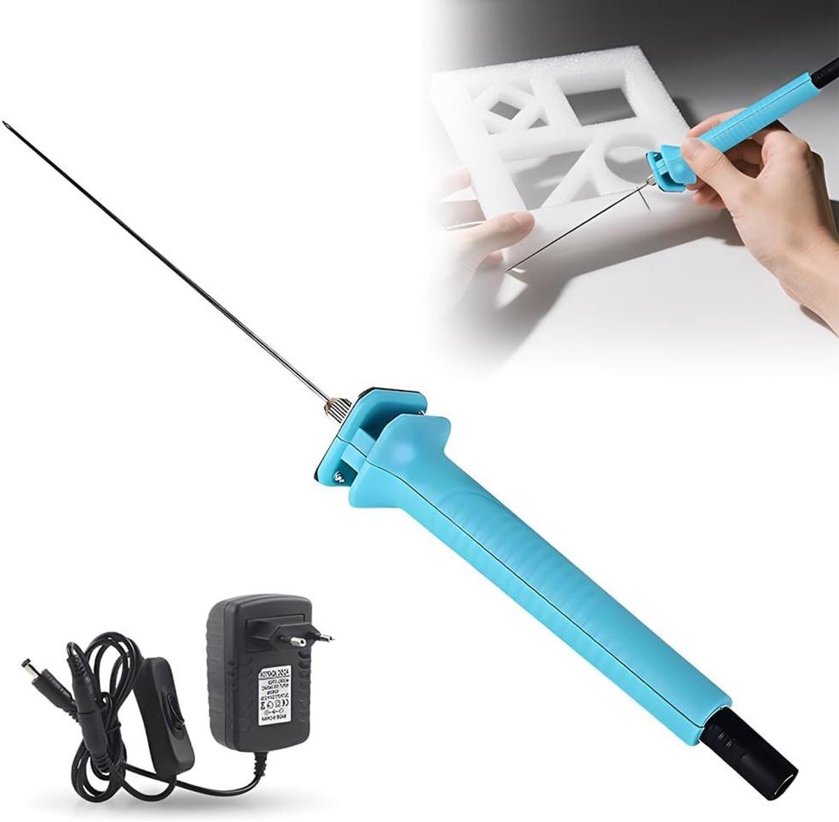 Elektrische Foam Snijder - Hete Draad - Hobby Projecten - Snelle Opwarming - 20 cm - Blauw
