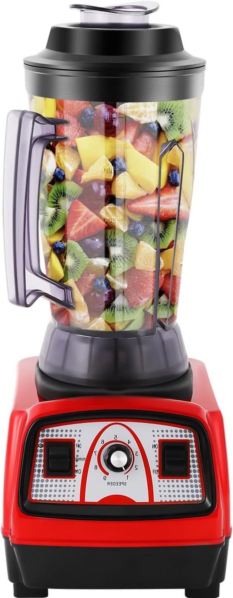 Krachtige Blender - Smoothie Maker Mixer - Gezonde Dranken Maken - 9 Snelheden Instelbaar - 4 Liter Kan - Rood