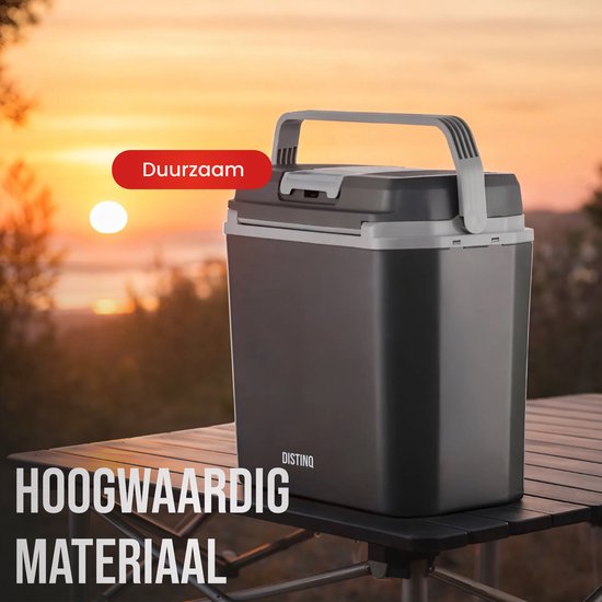 DistinQ Elektrische Koelbox voor Auto en Camping - Koelbox Elektrisch met Verwarmingsfunctie - 12v 230 Volt - 20L - Grijs van DistinQ — afbeelding 3