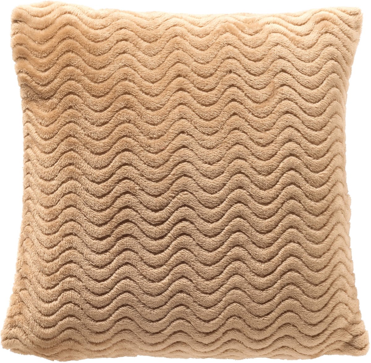 Dutch Decor BART - sierkussen 45x45 cm - gerecycled - golfpatroon - Irish Cream - beige - Inclusief binnenkussen - Luxe kussens voor woonkamer & bank