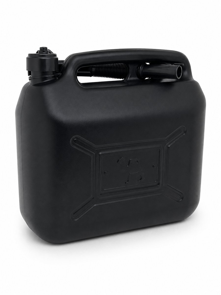 Vintag Jerrycan 10 Liter - Met Flexibele Schenktuit - Zwart