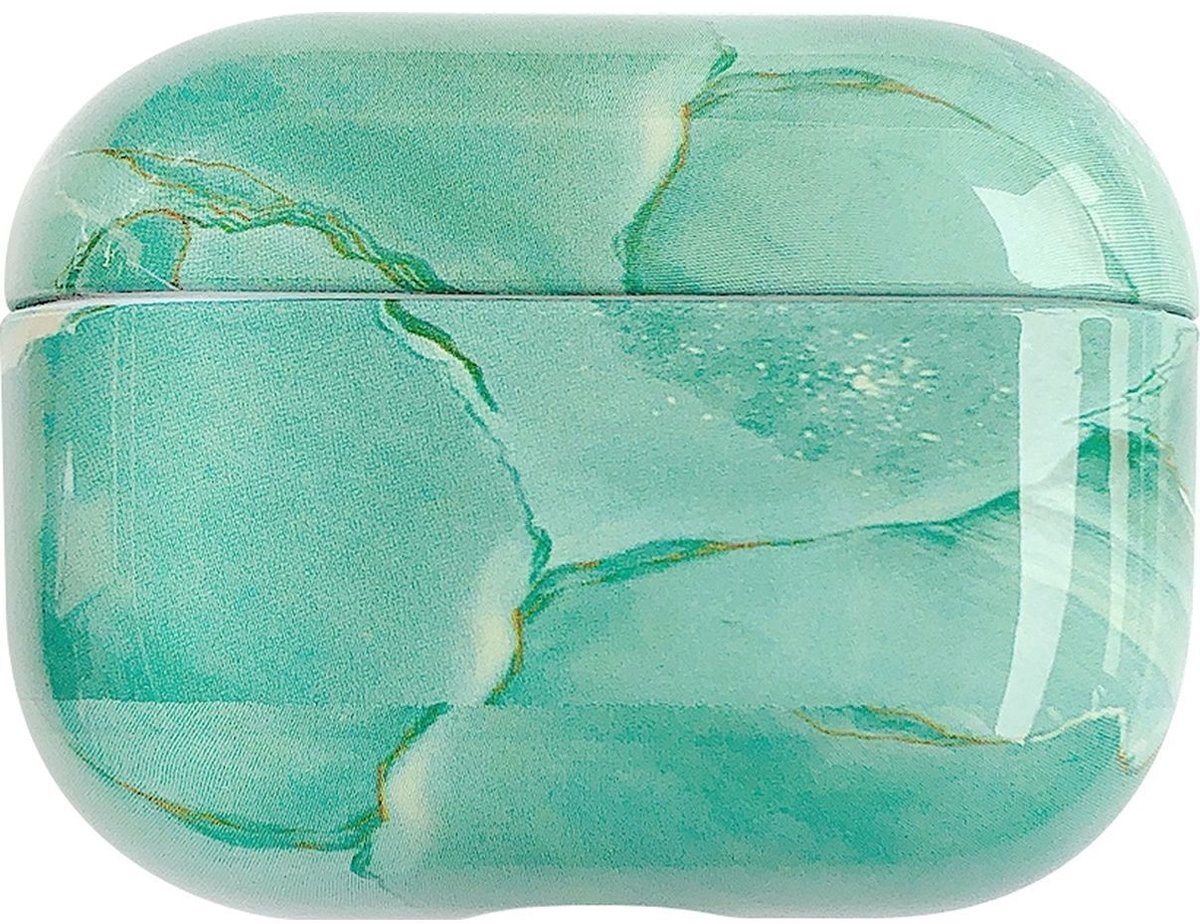 Mobigear Hoesje geschikt voor Apple AirPods Pro 2 Hardcase Hoesje | Mobigear Marble - Groen