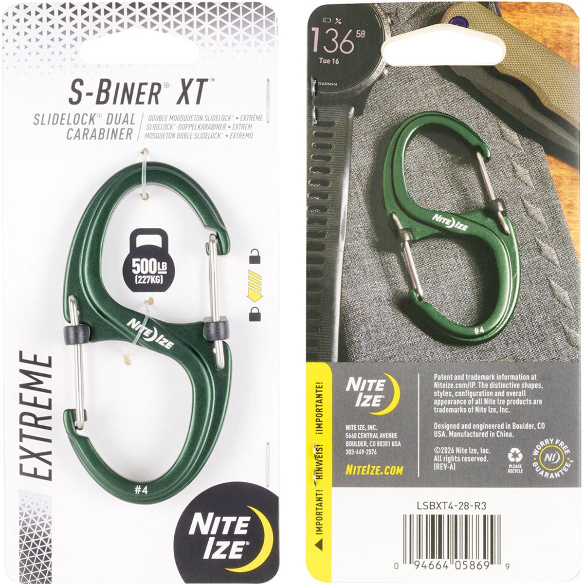 Nite Ize S-Biner XT Slidelock Aluminium Groen #4