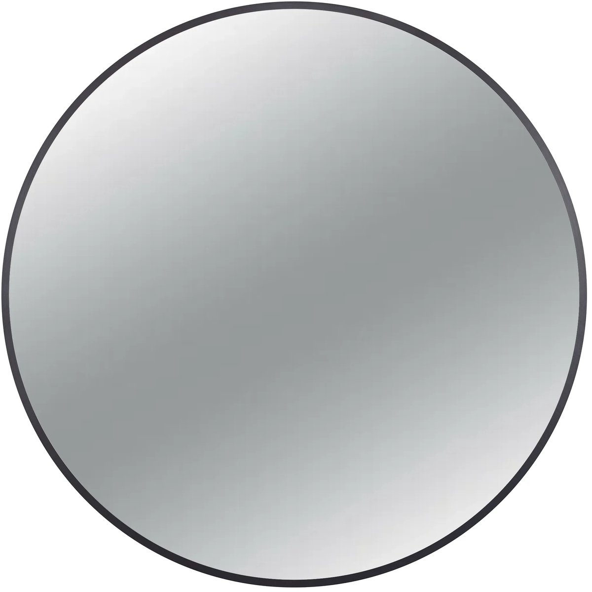 Balneo Corina Zwarte Wandspiegel Rond 60 cm Zwart Aluminium