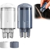 2 stuks - Applicator voor haarserum - Haar Olie Applicator - Applicatieflesje - Compact en draagbaar - Herbruikbaar - Kamapplicator - Hoofdhuidapplicator - Voor haarverzorging - Donkerblauw, Wit