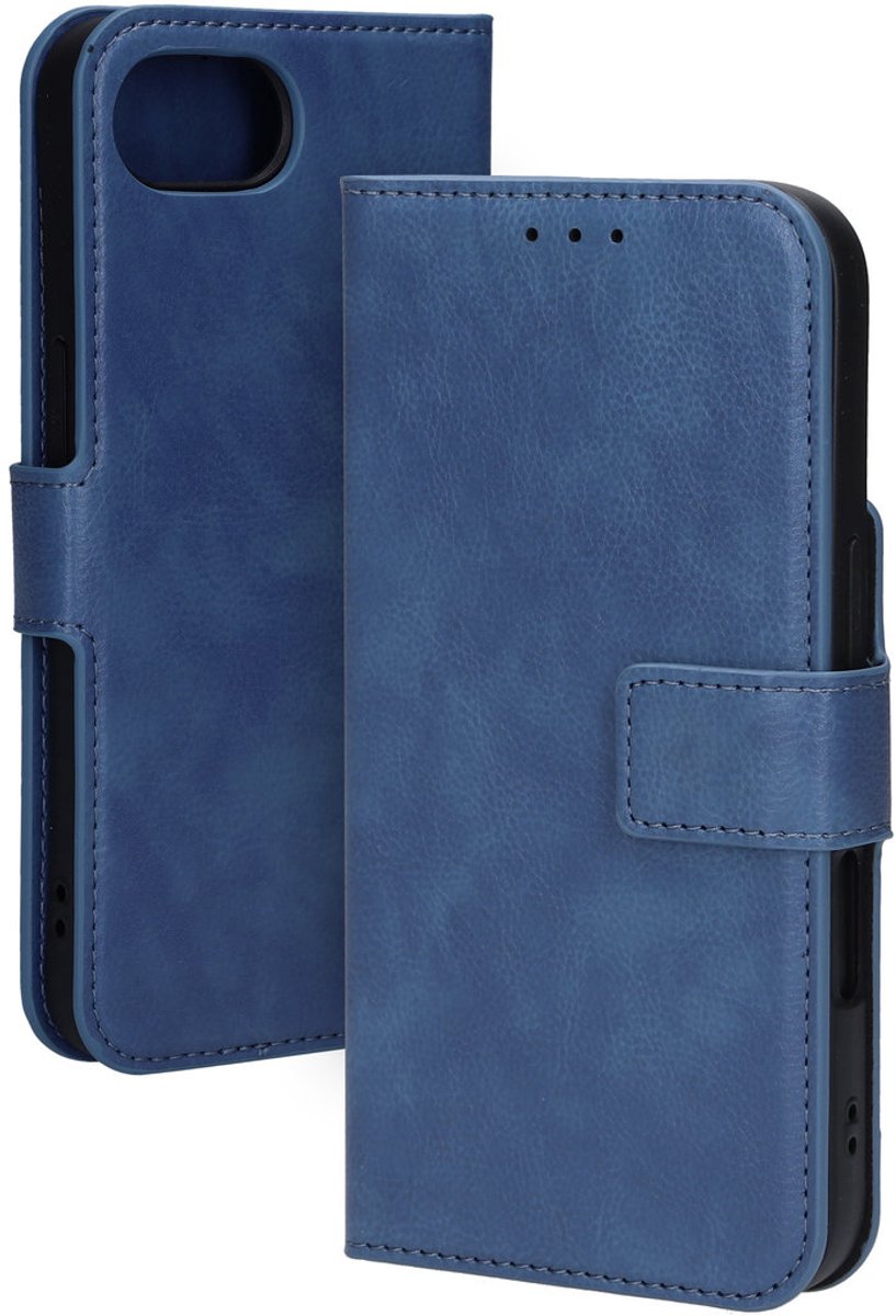 Mobiparts Telefoonhoesje geschikt voor Apple iPhone 17e MagSafe Hoesje | Mobiparts Classic Wallet Bookcase | Geschikt voor MagSafe | Geschikt voor Draadloos Opladen met Magnetische Ring | Geschikt voor MagSafe Case - Steel Blue | Blauw