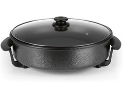Elektrische Pan - Multikoker Tafelgrill - Gezellig Eten - XXL Capaciteit - 40cm Diameter - Zwart
