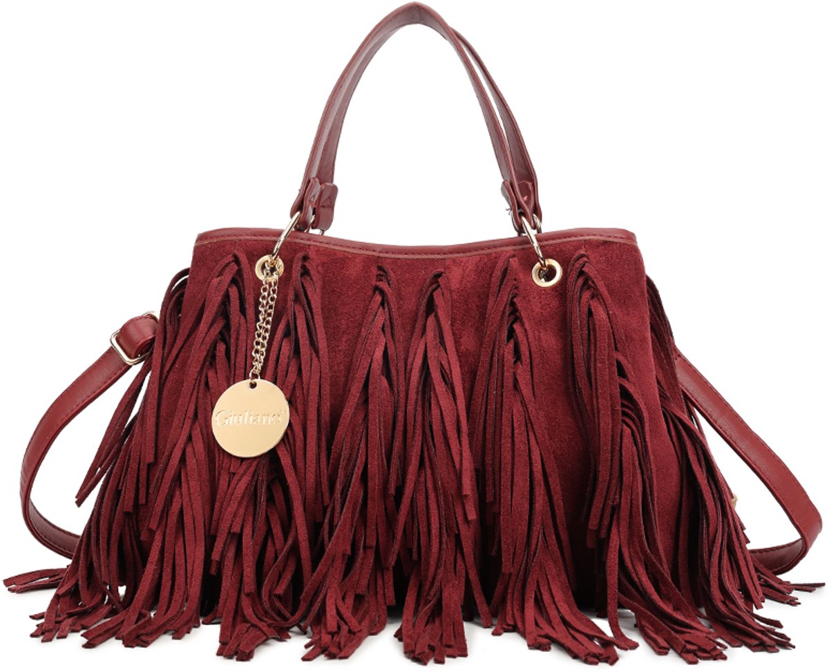 Giuliano kunstlederen suede handtas Katrien - Dames - Bordeaux