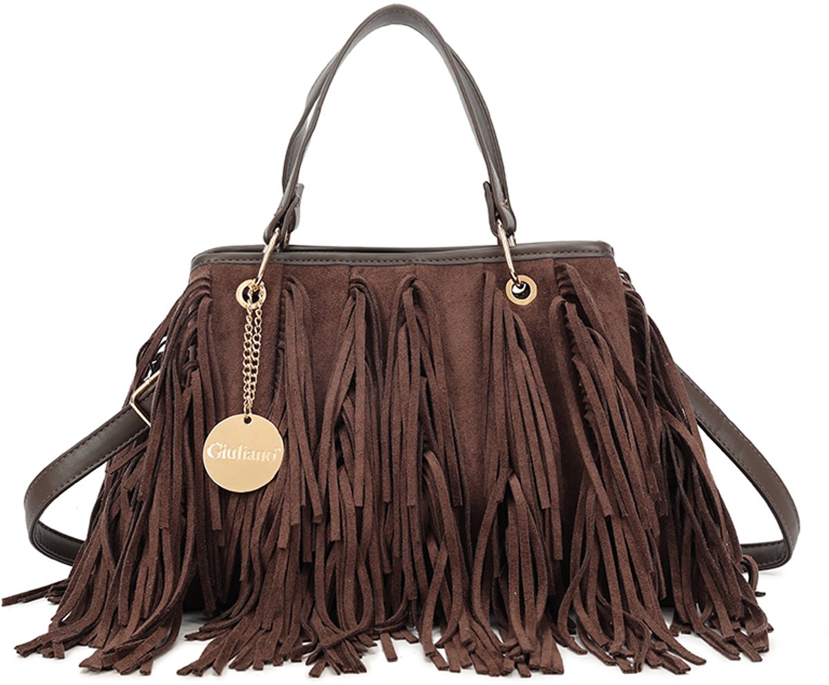 Giuliano kunstlederen suede handtas Katrien - Dames - Koffie