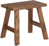 Mica Decorations Bold Houten Krukje - Bijzettafel of Plantentafel - 38 x 29 x 34 cm - Gerecycled Hout - Bruin