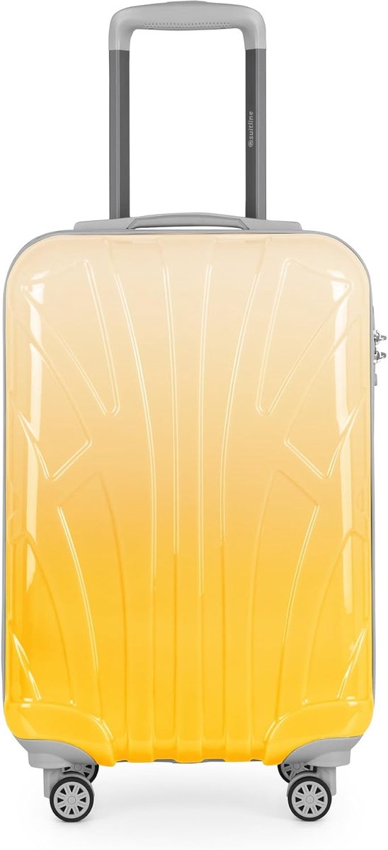 Handbagage koffer 55 x 35 x 20 cm (34 L) ABS harde schaal met polycarbonaat coating TSA slot 4 dubbele wielen telescopische handgreep, Safari Sunrise
