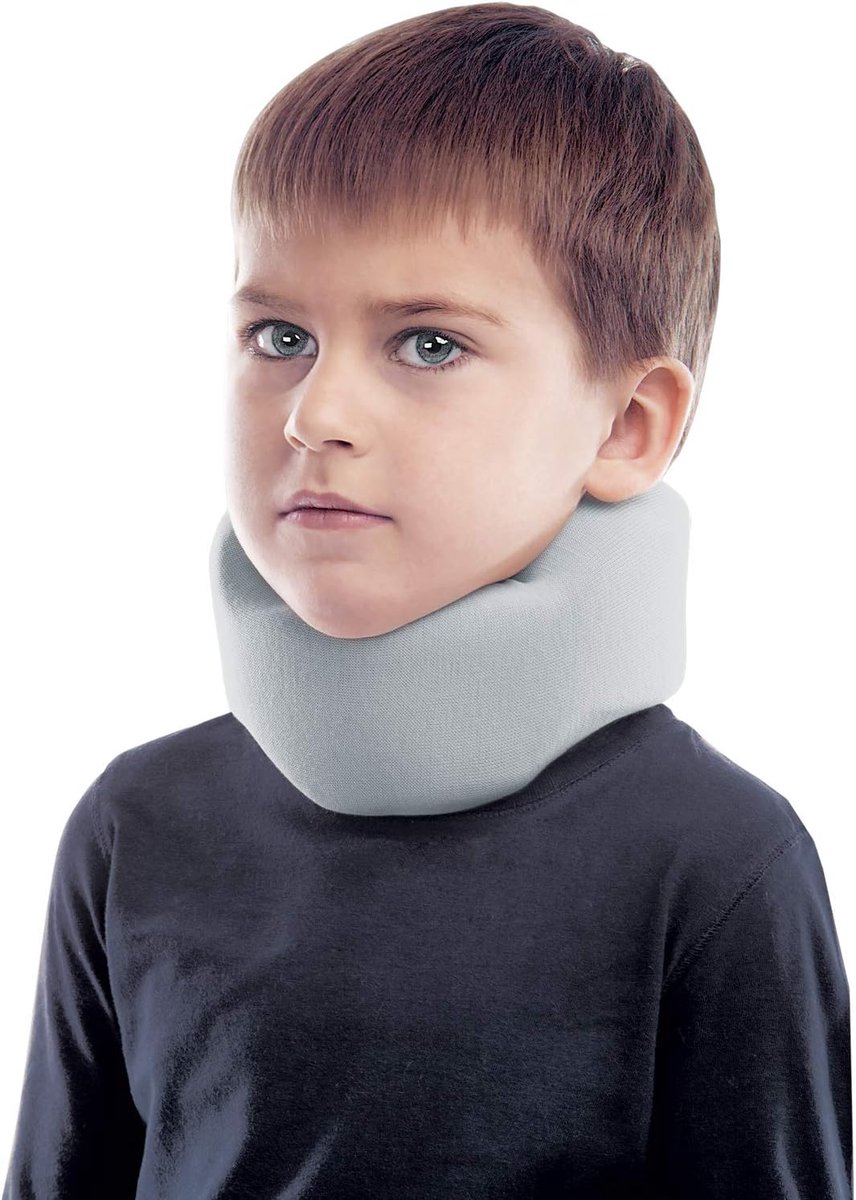 Cervicale Kraag, Medisch Apparaat Nek Steun - Helper Brace Cervicale Kraag, Houder Nek, Pediatrische Beschermer Zenuw Kussen 100% Katoen materiaal, X-Small grootte Grijs