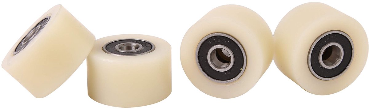 Machines Nylon wielen, 4 stuks, 35 mm diameter, machinaal bewerkt, verschillende breedtes, gemaakt in de EU, 20 mm breed, 4