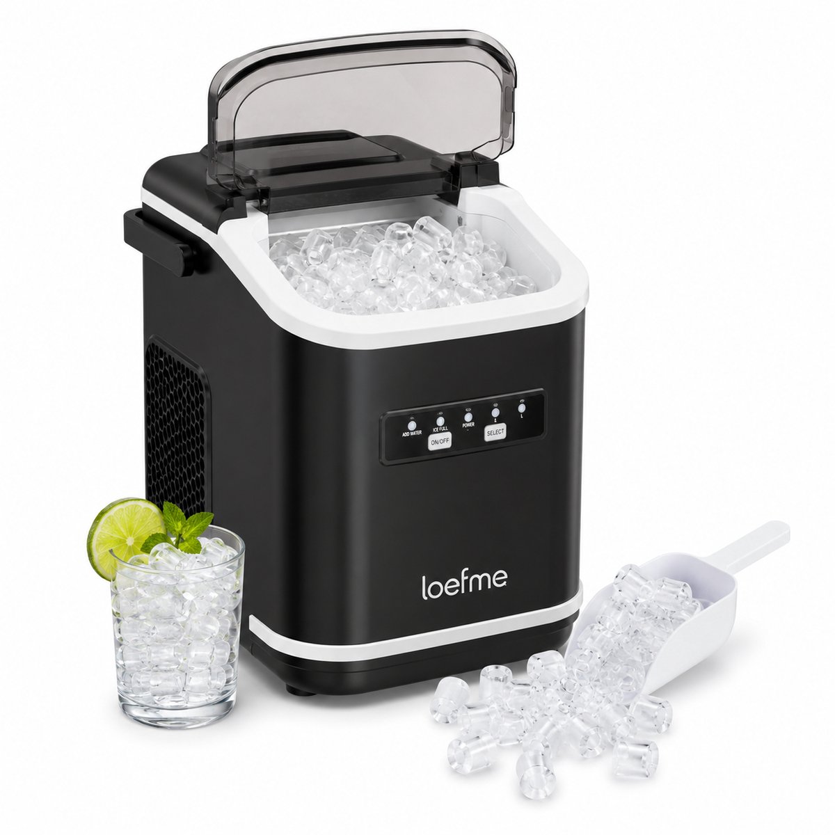 North Collective ijsblokjesmachine - ijsmachine - 1,4L – ijsblokjesmakers - Binnen 6 Minuten 9 IJsblokjes -12 kg per 24 Uur - Zelfreinigend - Draagbaar Aanrechtmodel