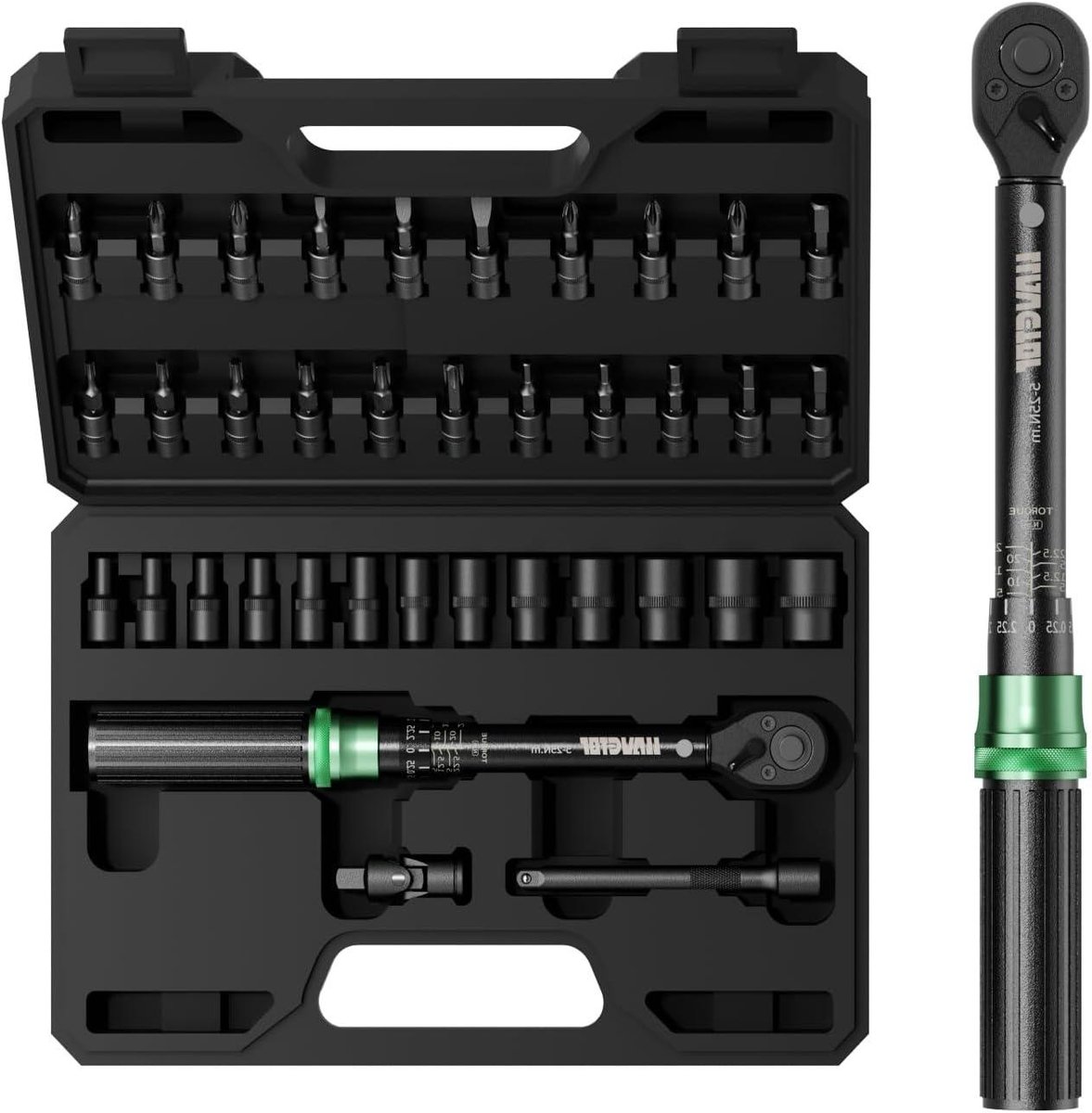 Momentsleutel Set - Dopsleutel Set - Vastzetten Bouten - Hoge Nauwkeurigheid - 25 Newtonmeter - Zwart