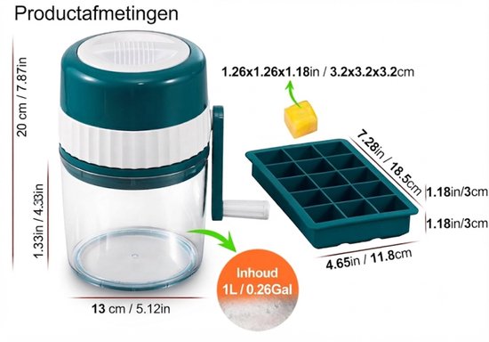 VALI® Slush Puppy Maker - 1L - Slushymaker - Slushmachine - Wit/Blauw - 12cm x 12cm x 21cm van Vali — afbeelding 2