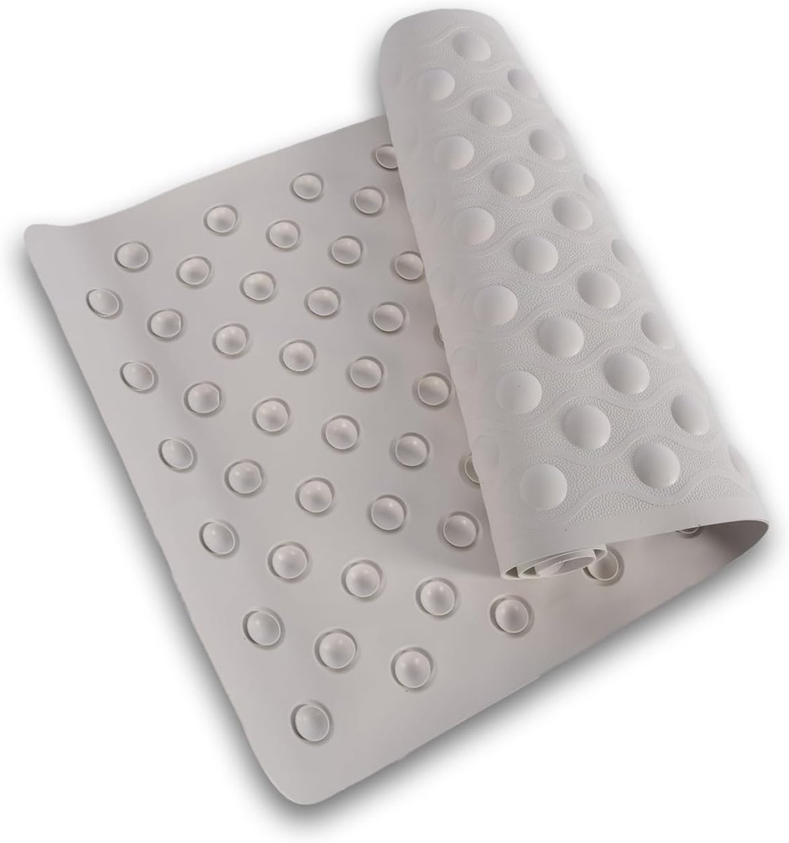 Badmat Antislip, Wit Rubber Douchemat, 37cm Breed, 82cm Lang, Perfect voor Veiligheid en Comfort in de Badkamer