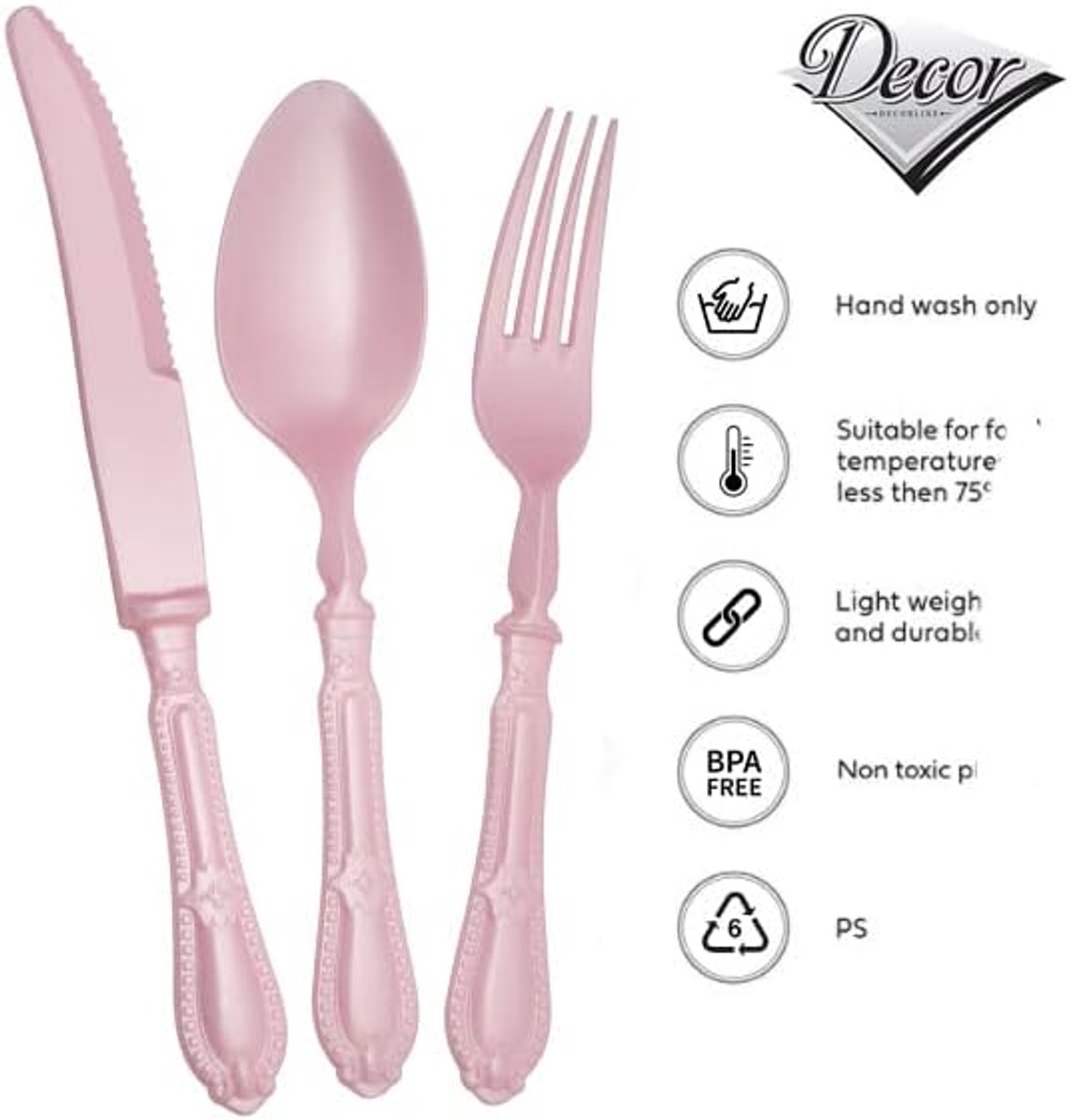 Bestekset - 40 delen - Barok Collectie - Herbruikbaar plastic - Perfect voor feestjes - ShopVlot