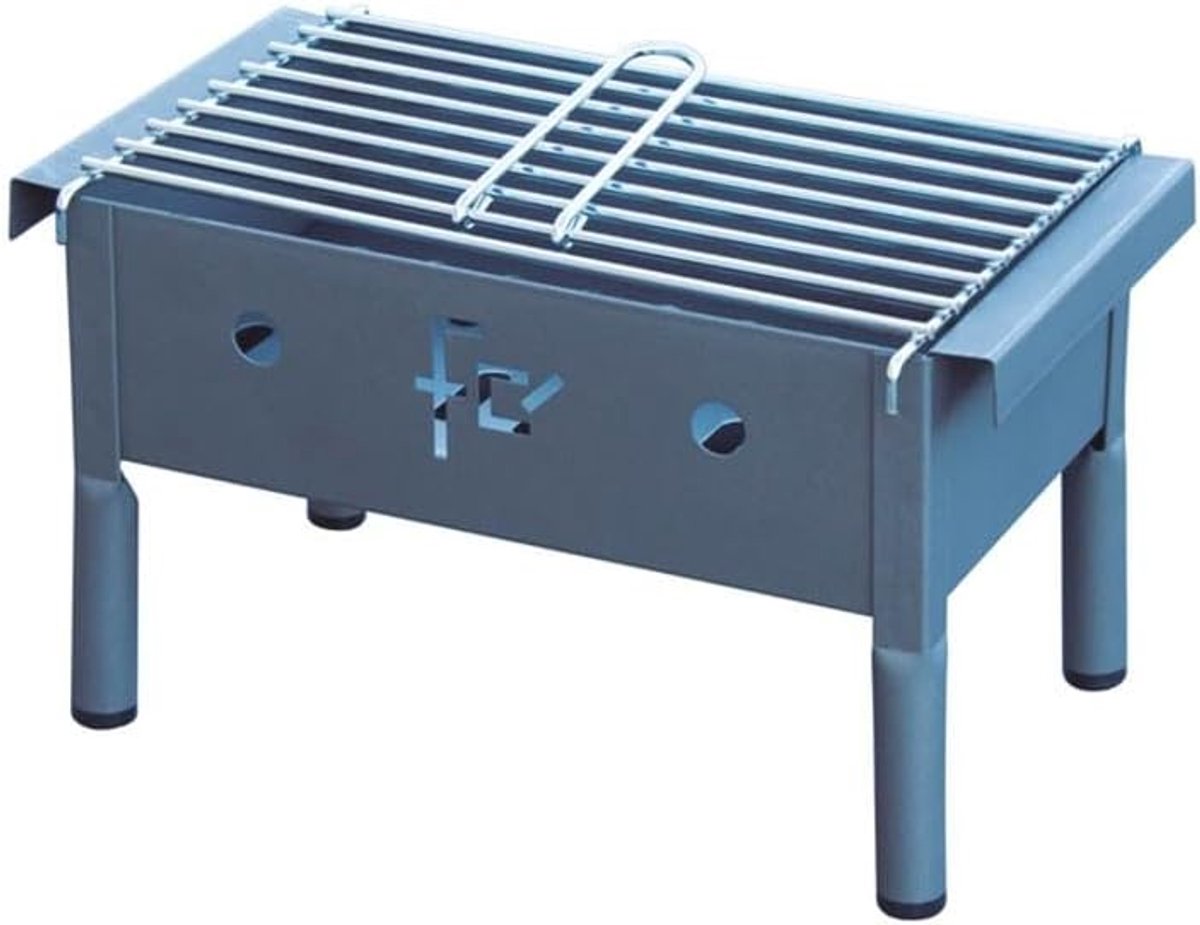 SnelShoppen - Table Grill 34 x 23 cm, Zwart, Hoogwaardige Grill voor Camping, Tuin, Feest, Anti-kalk Coating, 3.3 kg, Galvanized Afwerking