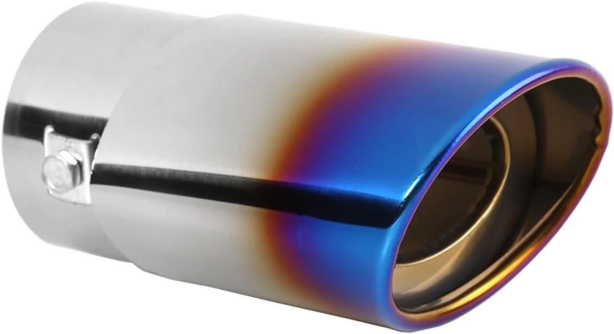 Uitlaatpunt Roestvrij Staal Auto Uitlaatpijp Achteruitlaat Pijp Demper Auto Uitlaatpunt Staart Uitlaatpijpuiteinden Geluiddemper Eindpijp Eindpijpkappen 63mm Blauwe Recht