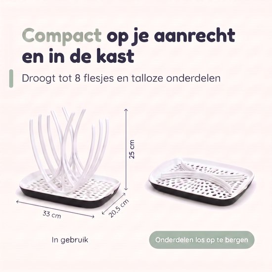 Numsy Flessenrek Baby Basic - Droogrek Babyflessen - Flessenrek Baby Inklapbaar van Numsy — afbeelding 5