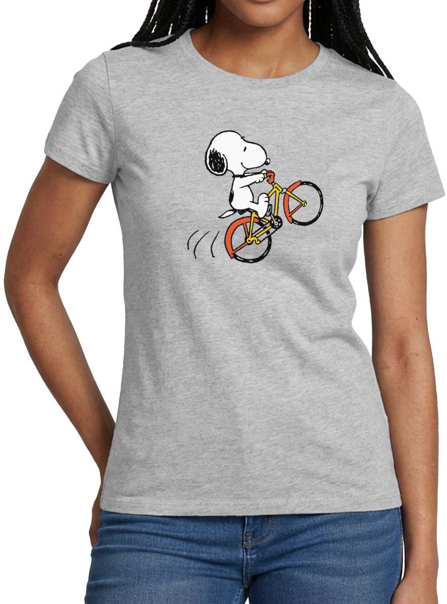 Peanuts Snoopy Met Fiets T-Shirt Dames