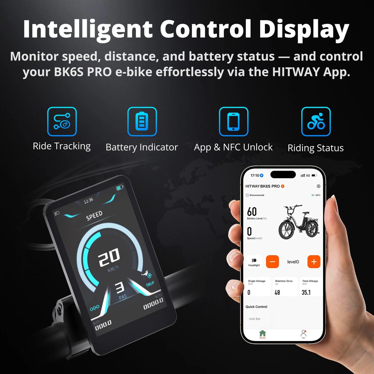 Elektrische Fiets Hitway BK6S Pro thumbnail 2