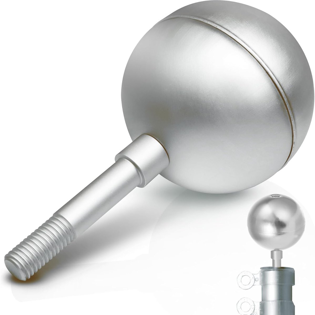 Authentieke 3" Vlaggenmast Ball Topper Ornament - Zilver geanodiseerde aluminium afwerking - Weerbestendige vervanging van de bovenkant - Geschikt voor standaard Amerikaanse vlaggenmasten, katrolwagen en zonneverlichting