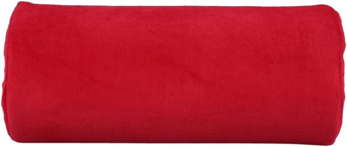 Studio handkussen, zachte salon handsteun met afneembare, wasbare hoes handsteun voor manicure, nail art, pluche + spons, 30 x 13 cm (rood)