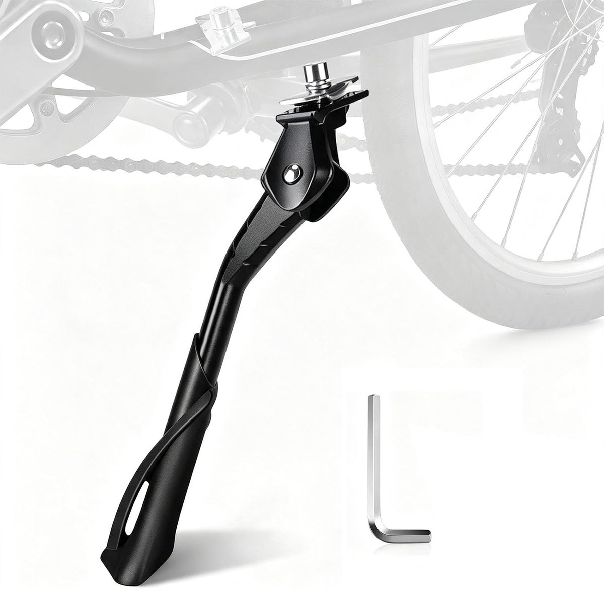 Fietsenstandaard voor 24-29 inch, in hoogte verstelbaar | Aluminiumlegering, universele zijstandaard met antislipvoet, voor mountainbikes, trekkingfietsen en stadsfietsen