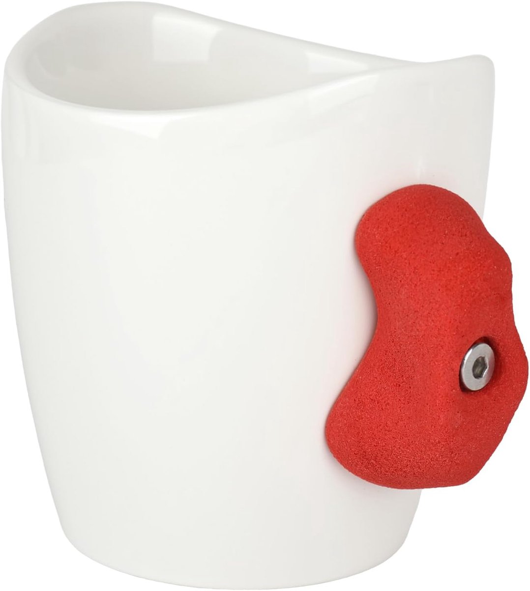 520ml Boulderbeker, Beker Met Klimgreep, Pinch Hold Mok, Geschenken voor Klimmers en Outdoorfans (Wit Rood)