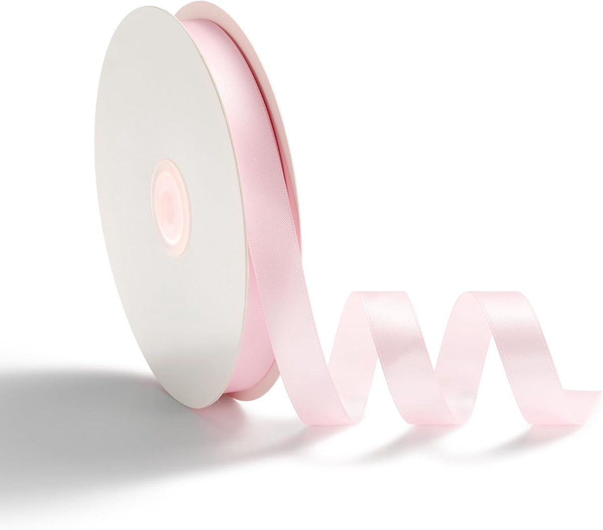 Satijnen lint, lint voor cadeaus en strikken, 10 mm x 45 m voor bruiloft cadeauverpakking, roze