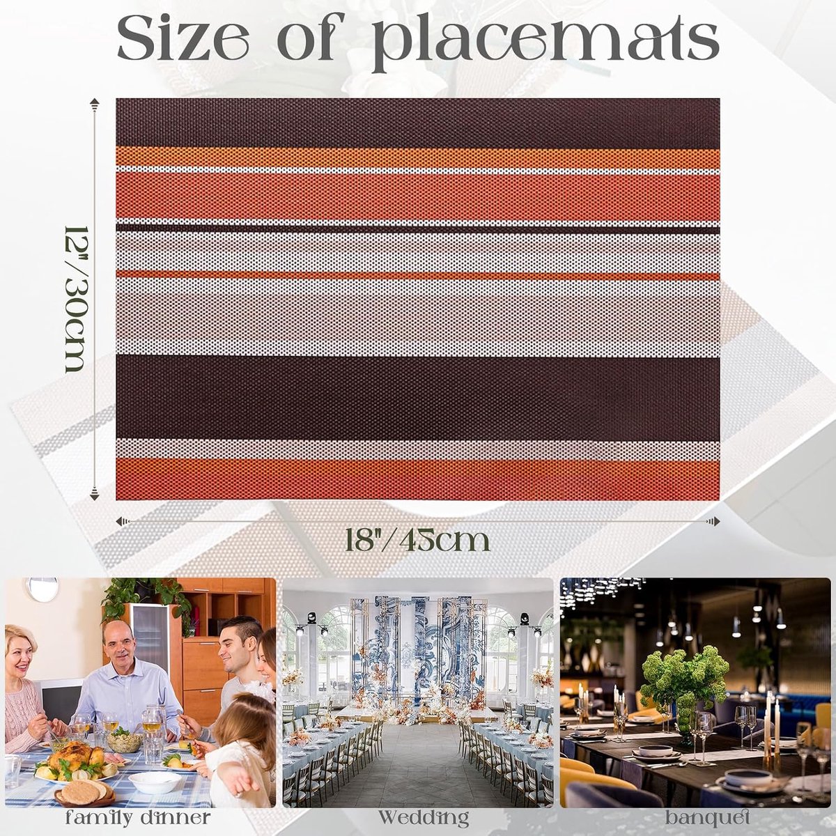 Placemats hittebestendige wasbare placemats antislip geweven tafelmatten afveegbare placemats voor keuken eettafel decoratie binnen en buiten (herfst