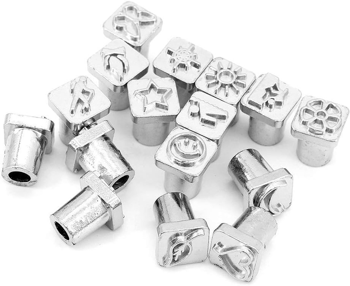 32 Stuks Metalen Stempel Punch Set voor Lederen Craft met 1 Stempel Handvat Lederen Craft Stempelen Gereedschap Meerdere Vormen en Patronen voor DIY Handgemaakte Lederen Art Craft