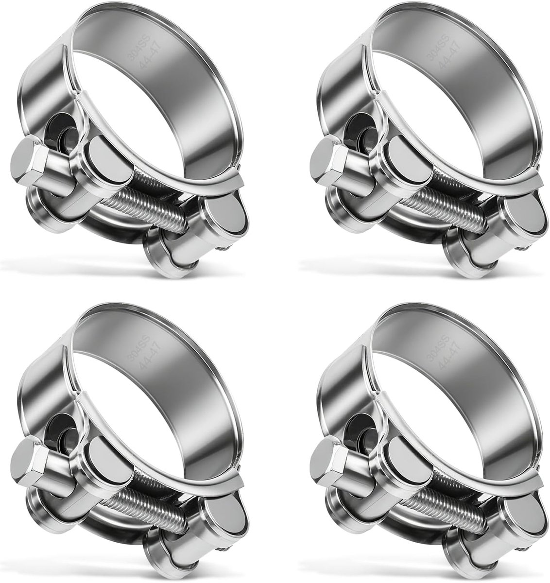 roestvrij staal, 44-47 mm, scharnierbout, klem, slangklemmen, spankaakklemmen, motorfiets, uitlaatklemmen, scharnierboutklem, roestvrij staal 304 (44-47 mm)