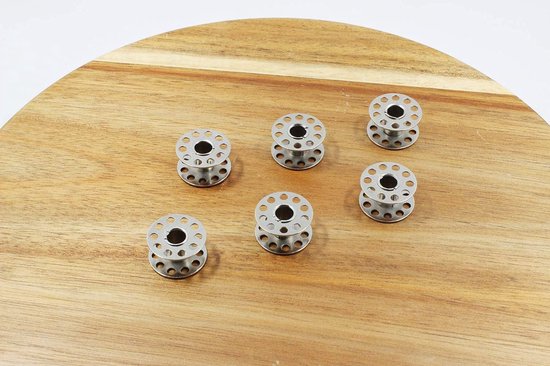 Spoelen, metaal, lege spoeldraad, garenspoel, naaimachine met opbergdoos, voor huishoudelijke naaimachine, naaiaccessoires, handwerk, gereedschap, zilver — afbeelding 4