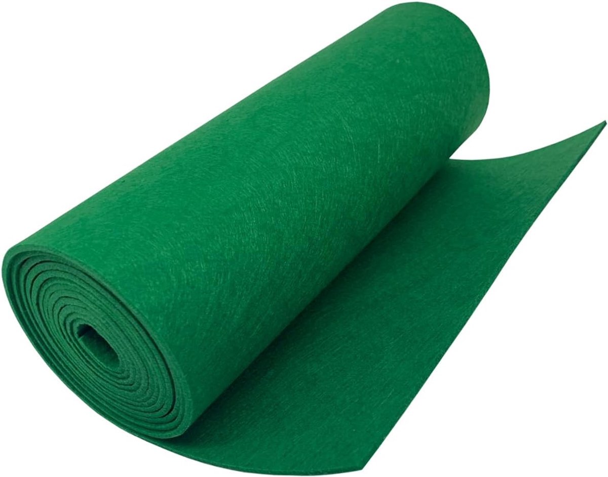 - 30 cm x 250 cm - Polyester knutselvilt - Dikte 3 mm - Voor onderlaag - Decoratie - Opbergmatten - Patchwork - DIY (groen, 30 cm)