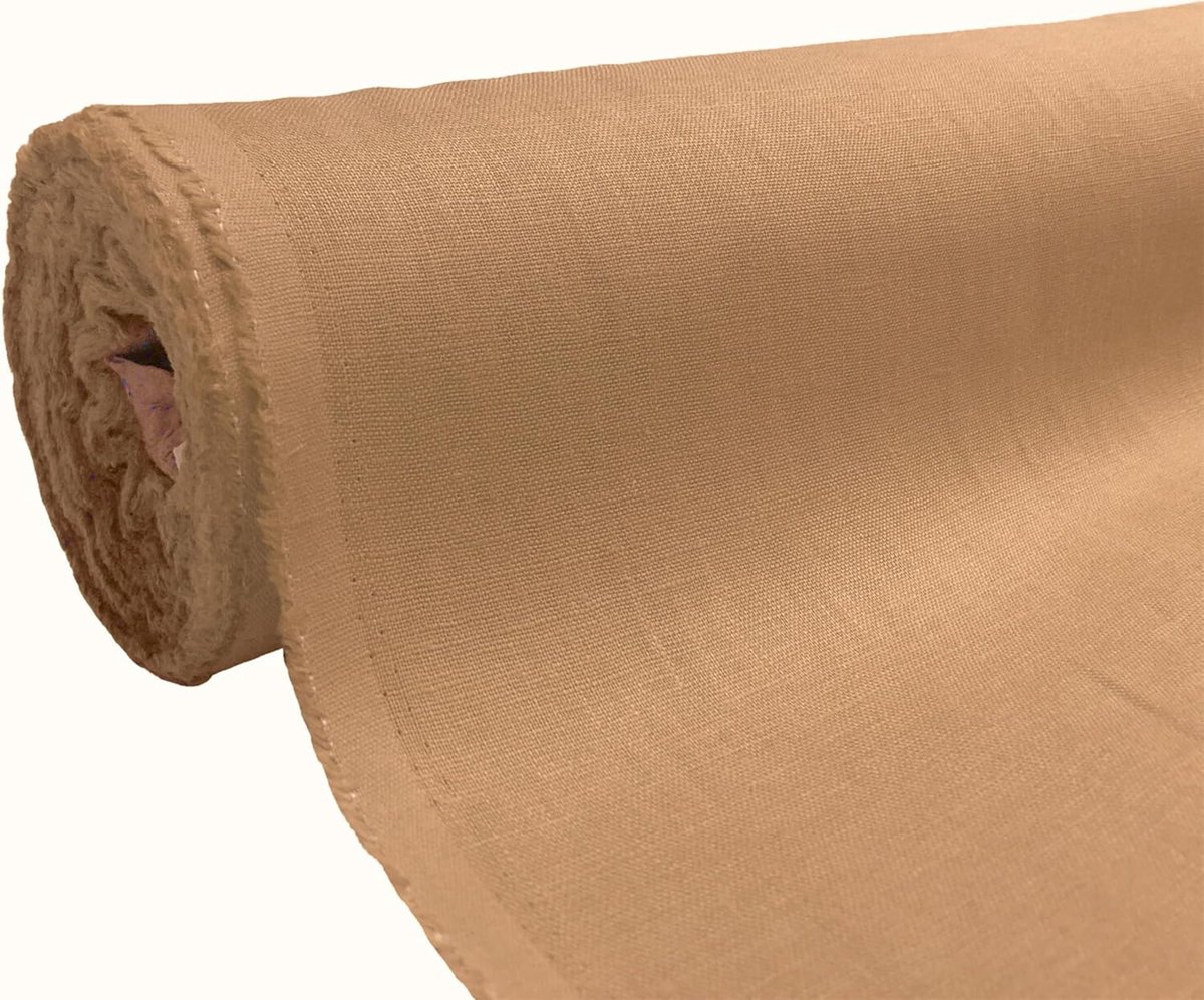 Stof Zacht Materiaal Vintage Kleermakersmode Vlas Tas 140cm Breed - Halve Meter 50cm x 140cm Verbrand Oranje