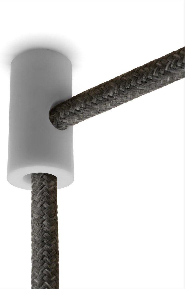 - 5 x plafonddecentralisator voor lampen en ophangingen. Verticale plafondhaak met zichtbare kabelverstelling - Elektrische kabeldecentralisator, wit