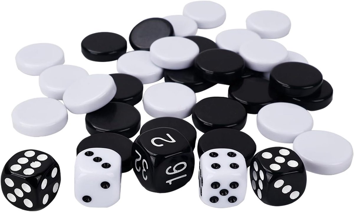 Backgammon plastic stukken alleen figuren SLQQZ-01 (bakgammon stukken)